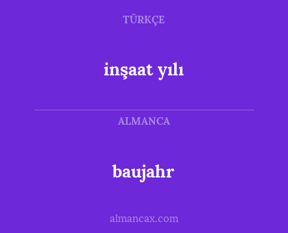 inşaat yılı - baujahr