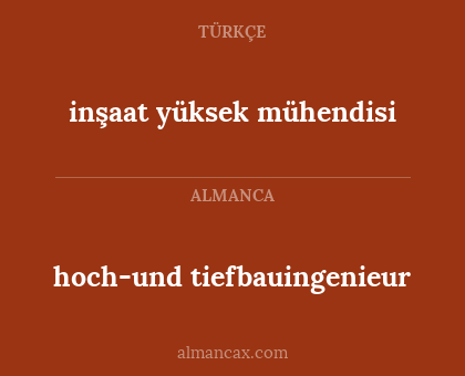 inşaat yüksek mühendisi - hoch-und tiefbauingenieur