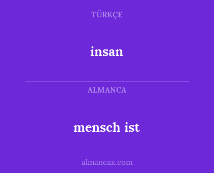 mensch ist - insan