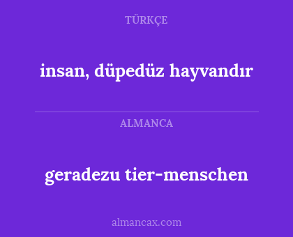 geradezu tier-menschen - insan, düpedüz hayvandır