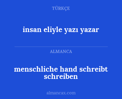 insan eliyle yazı yazar - menschliche hand schreibt schreiben