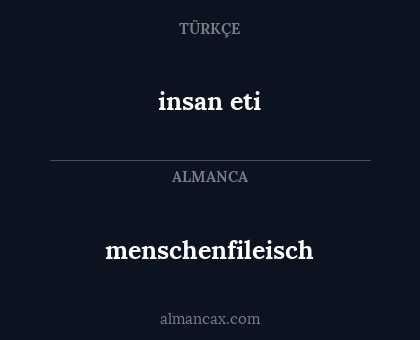 insan eti - menschenfileisch