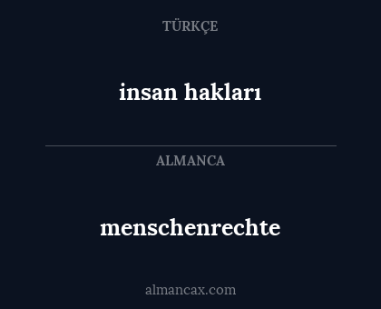 insan hakları - menschenrechte