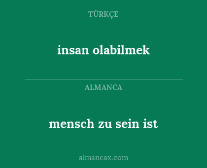mensch zu sein ist - insan olabilmek