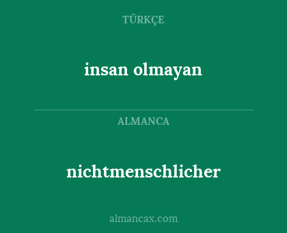 nichtmenschlicher - insan olmayan