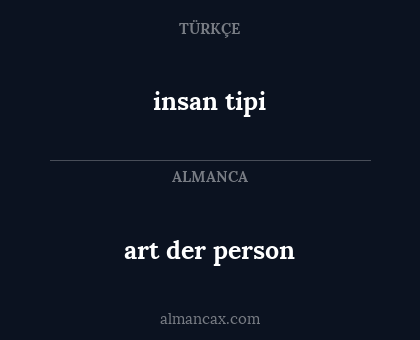 art der person - insan tipi