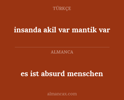insanda akil var mantik var - es ist absurd menschen