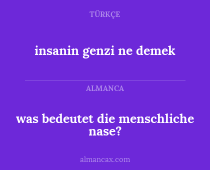 was bedeutet die menschliche nase? - insanin genzi ne demek