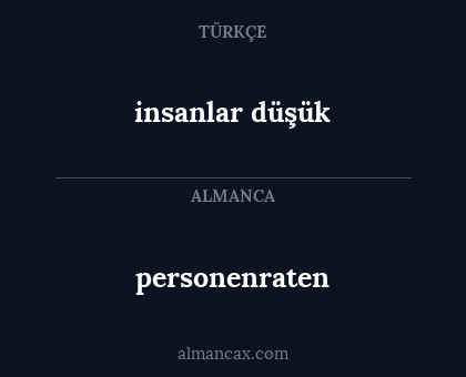 personenraten - insanlar düşük