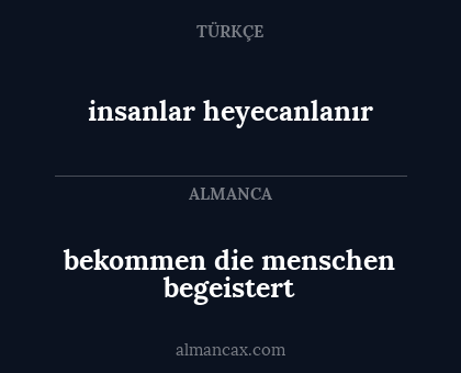 insanlar heyecanlanır - bekommen die menschen begeistert