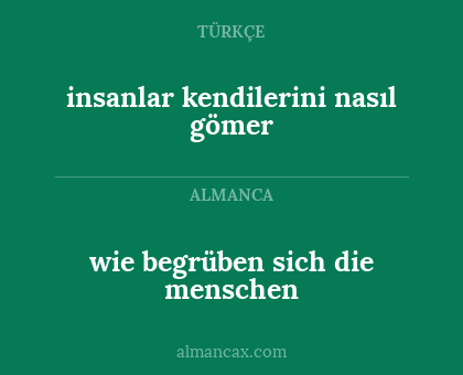 insanlar kendilerini nasıl gömer - wie begrüben sich die menschen