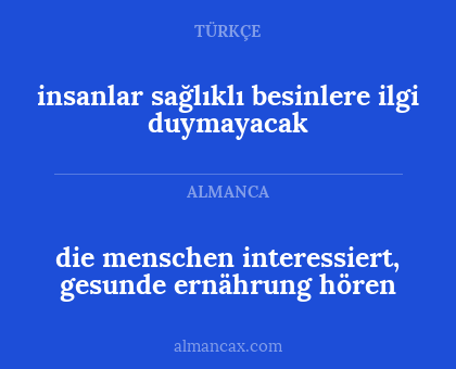 die menschen interessiert, gesunde ernährung hören - insanlar sağlıklı besinlere ilgi duymayacak