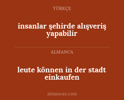 leute können in der stadt einkaufen - insanlar şehirde alışveriş yapabilir
