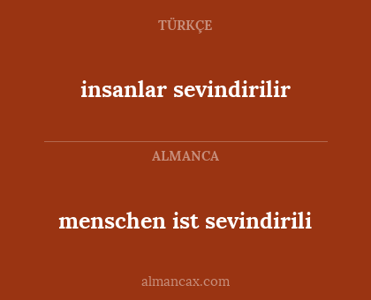 insanlar sevindirilir - menschen ist sevindirili