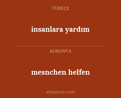 mesnchen helfen - insanlara yardım