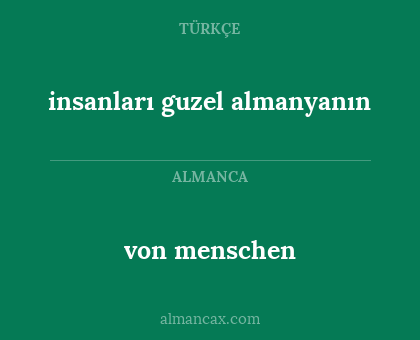 von menschen - insanları guzel almanyanın