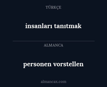 personen vorstellen - insanları tanıtmak