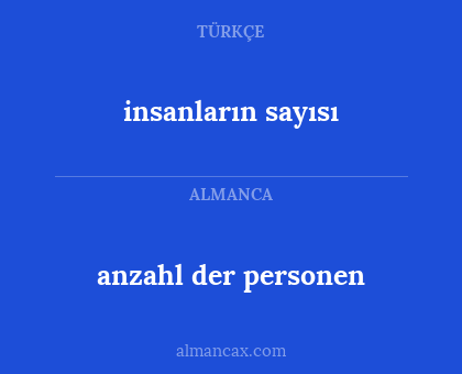 insanların sayısı - anzahl der personen