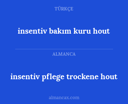insentiv pflege trockene hout - insentiv bakım kuru hout