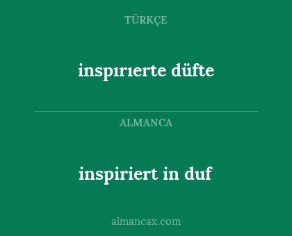 inspiriert in duf - inspırıerte düfte