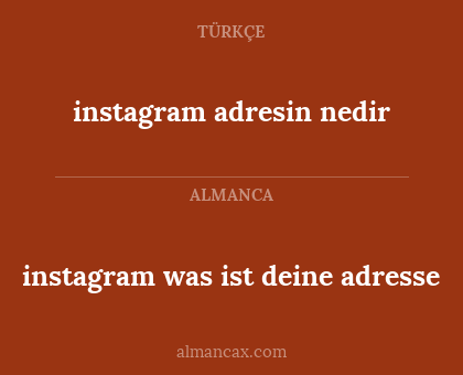 instagram adresin nedir - instagram was ist deine adresse