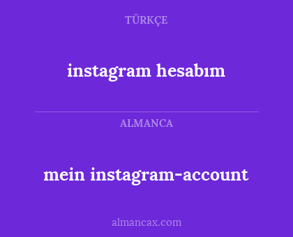 mein instagram-account - instagram hesabım