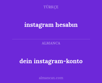 dein instagram-konto - instagram hesabın