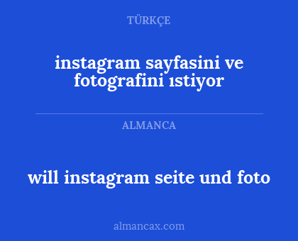 will instagram seite und foto - instagram sayfasini ve fotografini ıstiyor