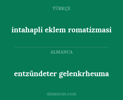 entzündeter gelenkrheuma - intahapli eklem romatizmasi