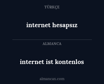 internet ist kontenlos - internet hesapsız