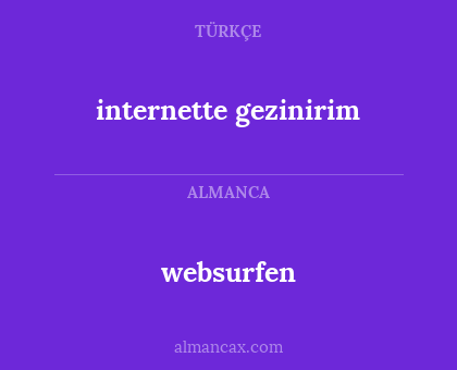 websurfen - internette gezinirim
