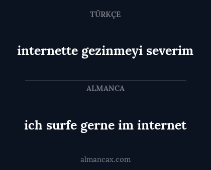 ich surfe gerne im internet - internette gezinmeyi severim