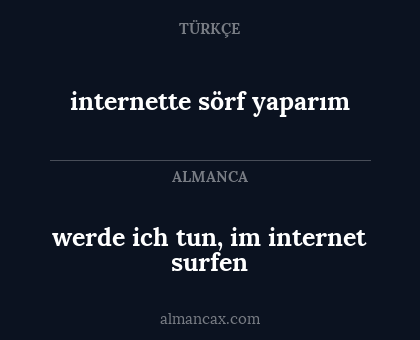 internette sörf yaparım - werde ich tun, im internet surfen