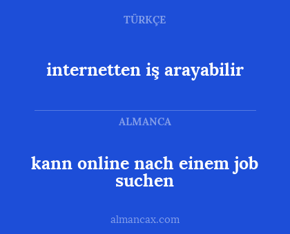 internetten iş arayabilir - kann online nach einem job suchen