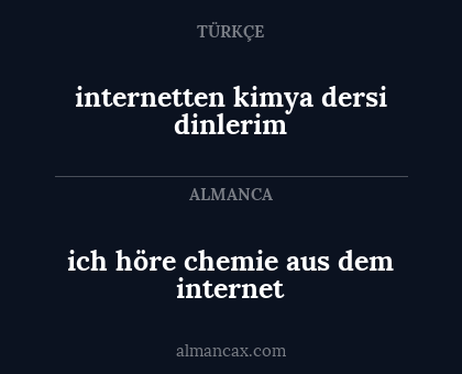ich höre chemie aus dem internet - internetten kimya dersi dinlerim