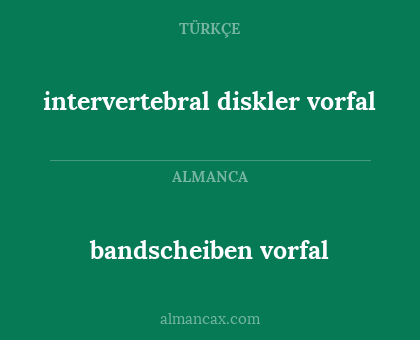 intervertebral diskler vorfal - bandscheiben vorfal