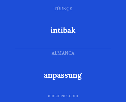intibak - anpassung