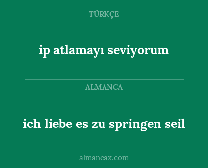 ip atlamayı seviyorum - ich liebe es zu springen seil