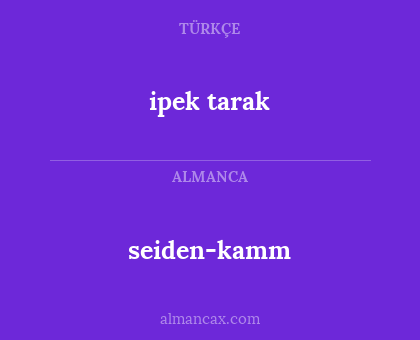 ipek tarak - seiden-kamm