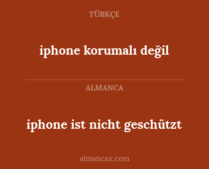 iphone korumalı değil - iphone ist nicht geschützt