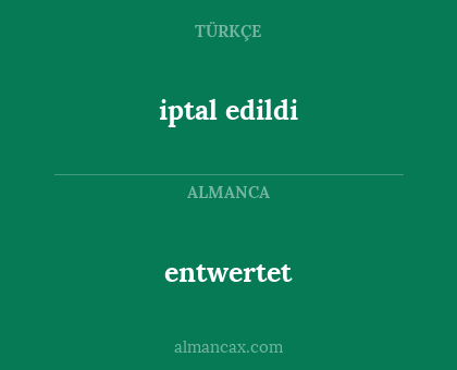 iptal edildi - entwertet