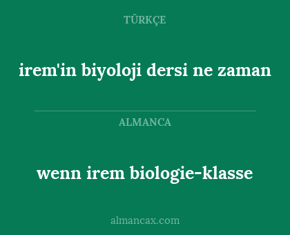 irem'in biyoloji dersi ne zaman - wenn irem biologie-klasse