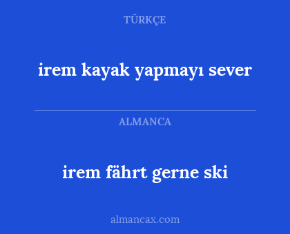 irem fährt gerne ski - irem kayak yapmayı sever
