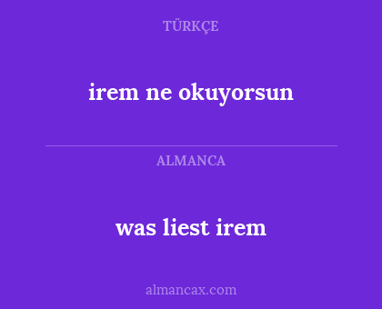 irem ne okuyorsun - was liest irem