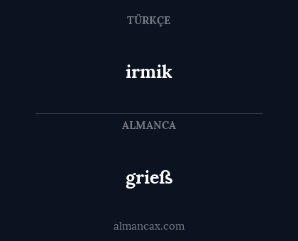 irmik - grieß
