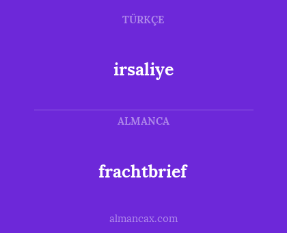 frachtbrief - irsaliye