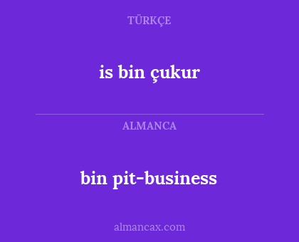 bin pit-business - is bin çukur
