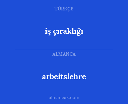 iş çıraklığı - arbeitslehre