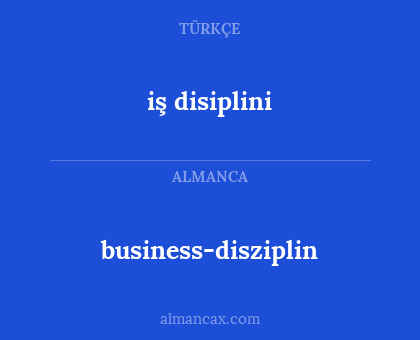 business-disziplin - iş disiplini