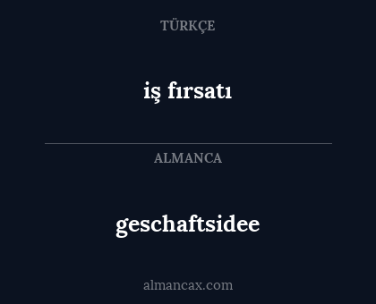 geschaftsidee - iş fırsatı